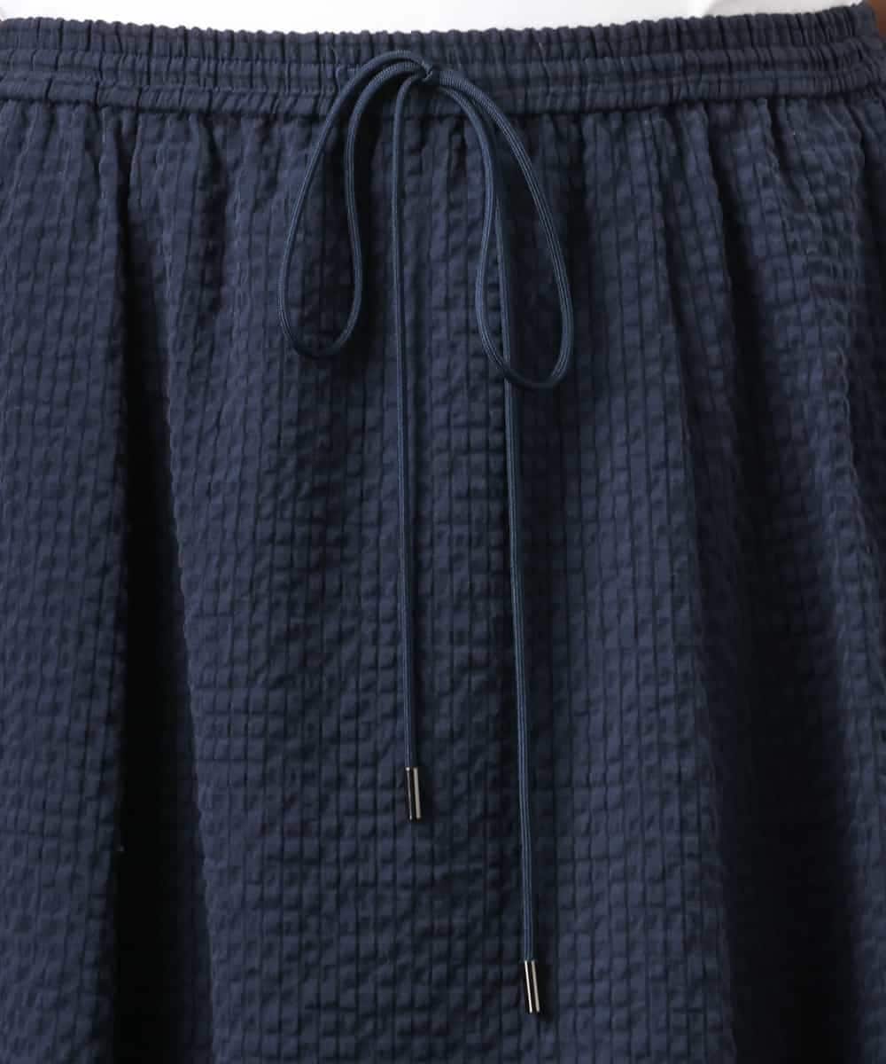 F6HGD05240 MICHEL KLEIN(小さいサイズ)(メゾン ドゥ サンク) [小さいサイズ][セットアップ対応/リラックスボトム]ワッフルギャザースカート ネイビー