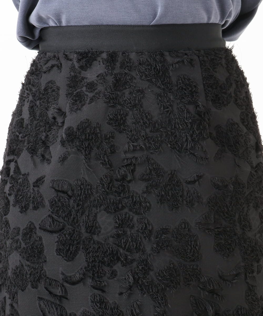 F6HHD05260 MICHEL KLEIN(小さいサイズ)(メゾン ドゥ サンク) 【小さいサイズ】フラワージャカードペンシルスカート ブラック