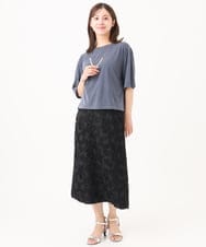 F6HHD05260 MICHEL KLEIN(小さいサイズ)(メゾン ドゥ サンク) 【小さいサイズ】フラワージャカードペンシルスカート ブラック