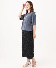 F6HHD05260 MICHEL KLEIN(小さいサイズ)(メゾン ドゥ サンク) 【小さいサイズ】フラワージャカードペンシルスカート ブラック