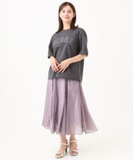 F6HJD02270 MICHEL KLEIN(小さいサイズ)(メゾン ドゥ サンク) 【小さいサイズ】シアーフレアスカート パープル