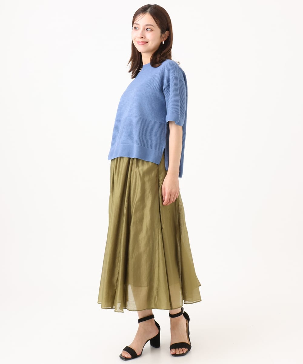 F6HJD02270 MICHEL KLEIN(小さいサイズ)(メゾン ドゥ サンク) 【小さいサイズ】シアーフレアスカート パープル
