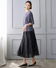 F6HJD02270 MICHEL KLEIN(小さいサイズ)(メゾン ドゥ サンク) 【小さいサイズ】シアーフレアスカート パープル