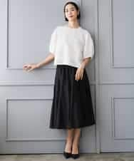 F6HJD02270 MICHEL KLEIN(小さいサイズ)(メゾン ドゥ サンク) 【小さいサイズ】シアーフレアスカート パープル