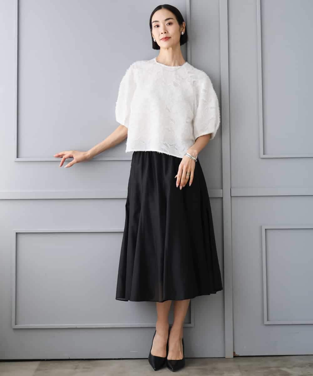 F6HJD02270 MICHEL KLEIN(小さいサイズ)(メゾン ドゥ サンク) 【小さいサイズ】シアーフレアスカート パープル