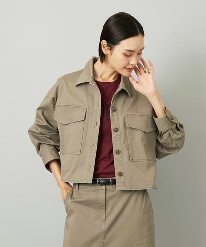 F6JJA30260 MICHEL KLEIN(小さいサイズ) [小さいサイズ][セットアップ対応]チノダブルポケットブルゾン