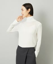 F6KAD19130 MICHEL KLEIN(小さいサイズ)(メゾン ドゥ サンク) [小さいサイズ]［レイヤードにおすすめ］シアーハイネックカットソー ブラウン