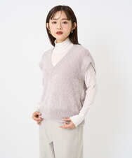 F6KAD19130 MICHEL KLEIN(小さいサイズ)(メゾン ドゥ サンク) [小さいサイズ]［レイヤードにおすすめ］シアーハイネックカットソー ブラウン
