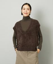 F6KAD19130 MICHEL KLEIN(小さいサイズ)(メゾン ドゥ サンク) [小さいサイズ]［レイヤードにおすすめ］シアーハイネックカットソー ブラウン