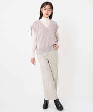 F6KAD19130 MICHEL KLEIN(小さいサイズ)(メゾン ドゥ サンク) [小さいサイズ]［レイヤードにおすすめ］シアーハイネックカットソー ブラウン