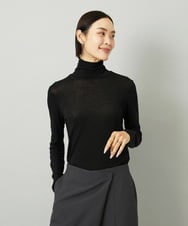 F6KAD19130 MICHEL KLEIN(小さいサイズ)(メゾン ドゥ サンク) [小さいサイズ]［レイヤードにおすすめ］シアーハイネックカットソー ブラウン