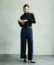F6KAD19130 MICHEL KLEIN(小さいサイズ)(メゾン ドゥ サンク) [小さいサイズ]［レイヤードにおすすめ］シアーハイネックカットソー ブラウン