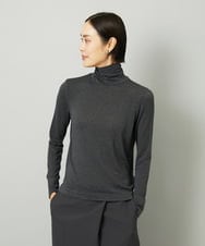 F6KAD19130 MICHEL KLEIN(小さいサイズ)(メゾン ドゥ サンク) [小さいサイズ]［レイヤードにおすすめ］シアーハイネックカットソー ブラウン
