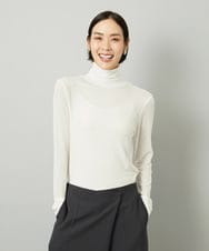 F6KAD19130 MICHEL KLEIN(小さいサイズ)(メゾン ドゥ サンク) [小さいサイズ]［レイヤードにおすすめ］シアーハイネックカットソー アイボリー