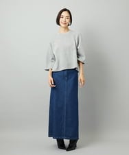 F6KAD60190 MICHEL KLEIN(小さいサイズ)(メゾン ドゥ サンク) [小さいサイズ]ラメ裏毛プルオーバー ライトグレー
