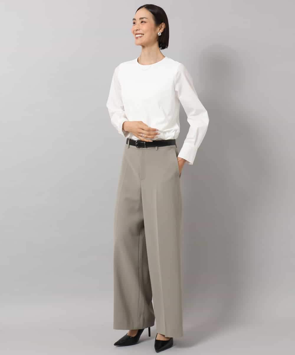 F6KAG43170 MICHEL KLEIN(小さいサイズ)(メゾン ドゥ サンク) 【小さいサイズ】シャツ袖ドッキングカットソー ホワイト
