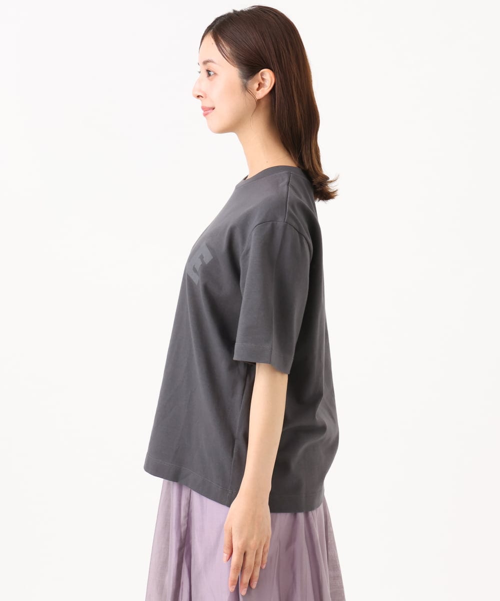 F6KGD02140 MICHEL KLEIN(小さいサイズ)(メゾン ドゥ サンク) [小さいサイズ]ボクシ―ロゴＴシャツ ホワイト