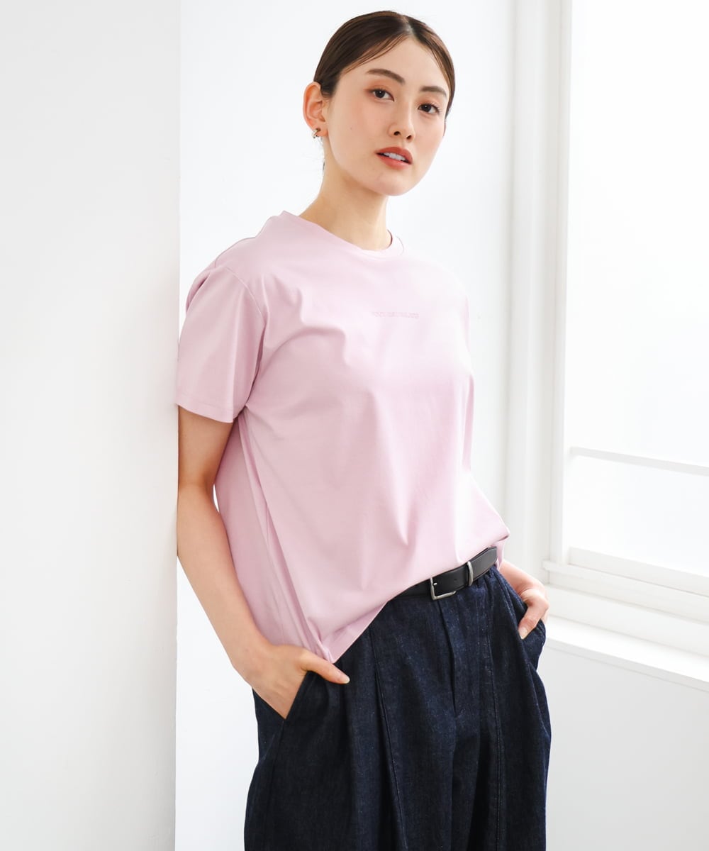 F6KGD19120 MICHEL KLEIN(小さいサイズ)(メゾン ドゥ サンク) [小さいサイズ]ミニマルロゴTシャツ ピンク