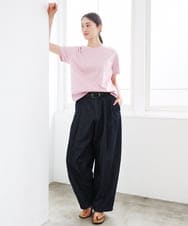 F6KGD19120 MICHEL KLEIN(小さいサイズ)(メゾン ドゥ サンク) [小さいサイズ]ミニマルロゴTシャツ ネイビー
