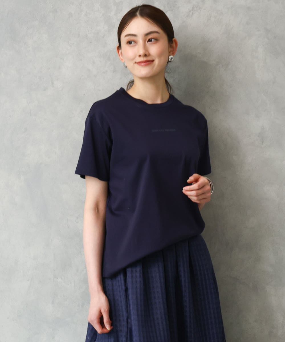 F6KGD19120 MICHEL KLEIN(小さいサイズ)(メゾン ドゥ サンク) [小さいサイズ]ミニマルロゴTシャツ ネイビー