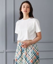 F6KGD19120 MICHEL KLEIN(小さいサイズ)(メゾン ドゥ サンク) [小さいサイズ]ミニマルロゴTシャツ ホワイト