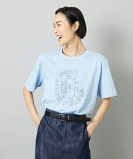 F6KHE05130 MICHEL KLEIN(小さいサイズ)(メゾン ドゥ サンク) [小さいサイズ]透明箔プリントTシャツ ライトブルー