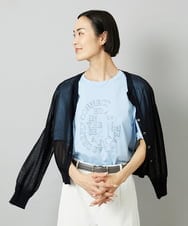 F6KHE05130 MICHEL KLEIN(小さいサイズ)(メゾン ドゥ サンク) [小さいサイズ]透明箔プリントTシャツ ライトブルー