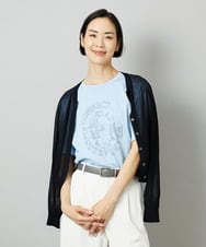 F6KHE05130 MICHEL KLEIN(小さいサイズ)(メゾン ドゥ サンク) [小さいサイズ]透明箔プリントTシャツ ライトブルー
