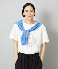 F6KHE05130 MICHEL KLEIN(小さいサイズ)(メゾン ドゥ サンク) [小さいサイズ]透明箔プリントTシャツ ライトブルー