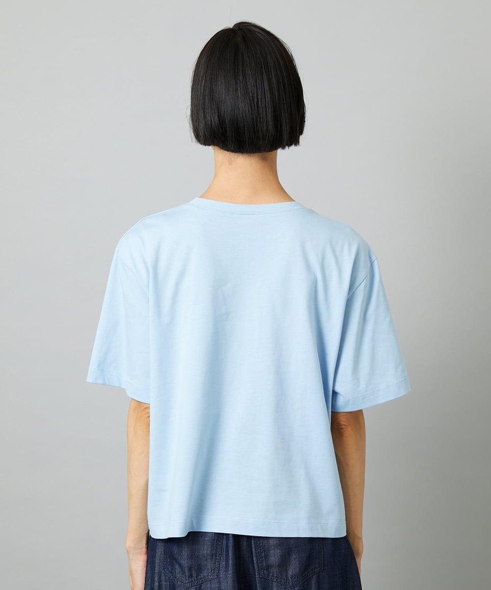 F6KHE05130 MICHEL KLEIN(小さいサイズ)(メゾン ドゥ サンク) [小さいサイズ]透明箔プリントTシャツ ライトブルー