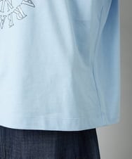 F6KHE05130 MICHEL KLEIN(小さいサイズ)(メゾン ドゥ サンク) [小さいサイズ]透明箔プリントTシャツ ライトブルー