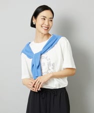 F6KHE05130 MICHEL KLEIN(小さいサイズ)(メゾン ドゥ サンク) [小さいサイズ]透明箔プリントTシャツ ライトブルー