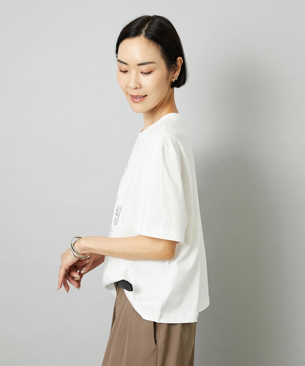 F6KHE05130 MICHEL KLEIN(小さいサイズ)(メゾン ドゥ サンク) [小さいサイズ]透明箔プリントTシャツ ライトブルー