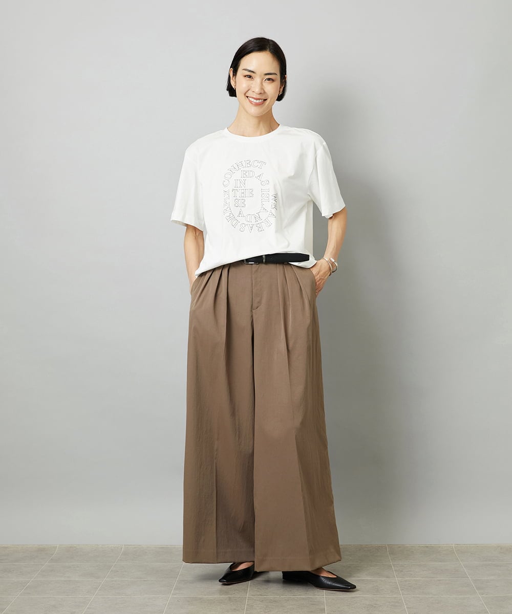 F6KHE05130 MICHEL KLEIN(小さいサイズ)(メゾン ドゥ サンク) [小さいサイズ]透明箔プリントTシャツ ライトブルー