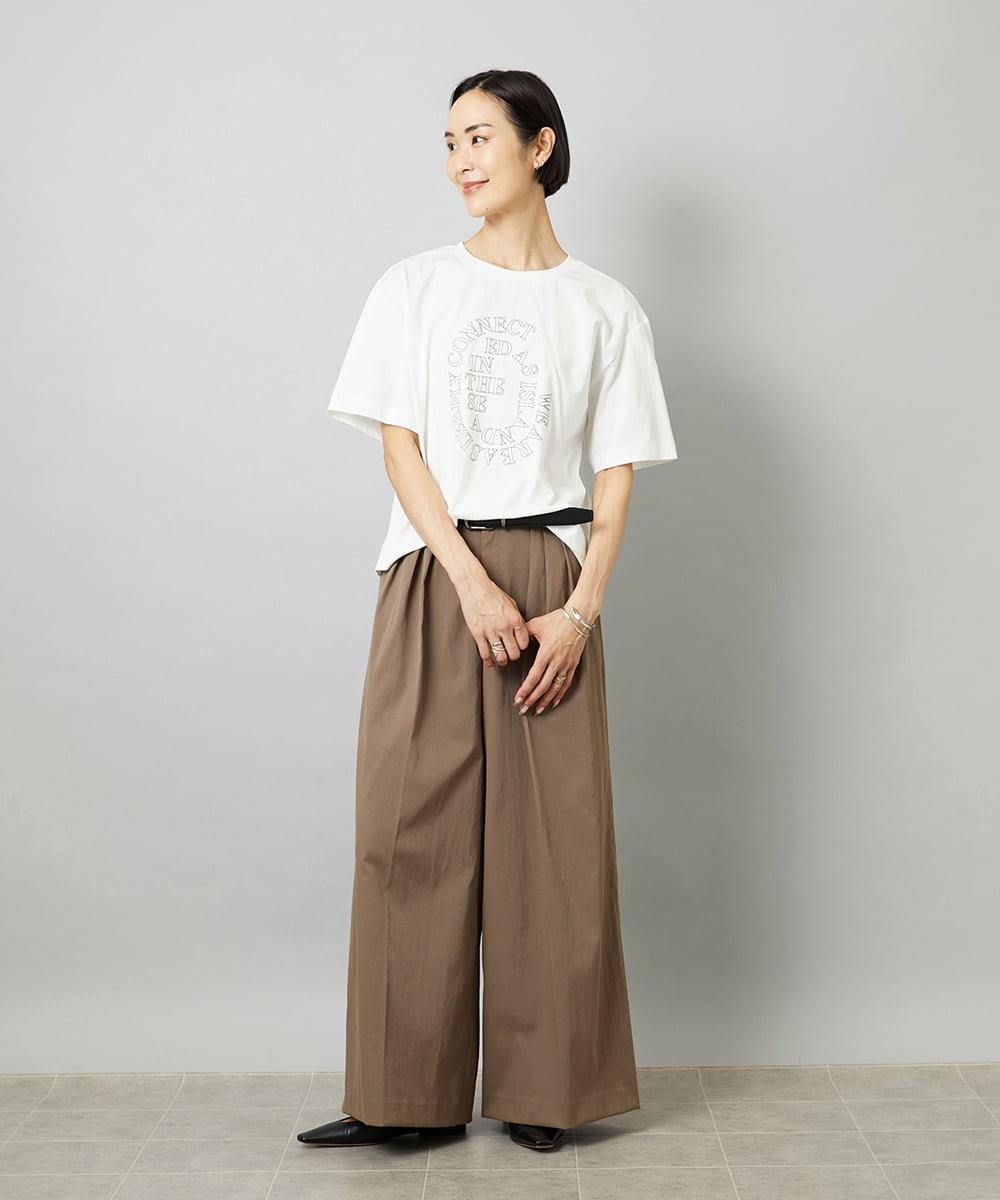 F6KHE05130 MICHEL KLEIN(小さいサイズ)(メゾン ドゥ サンク) [小さいサイズ]透明箔プリントTシャツ ライトブルー