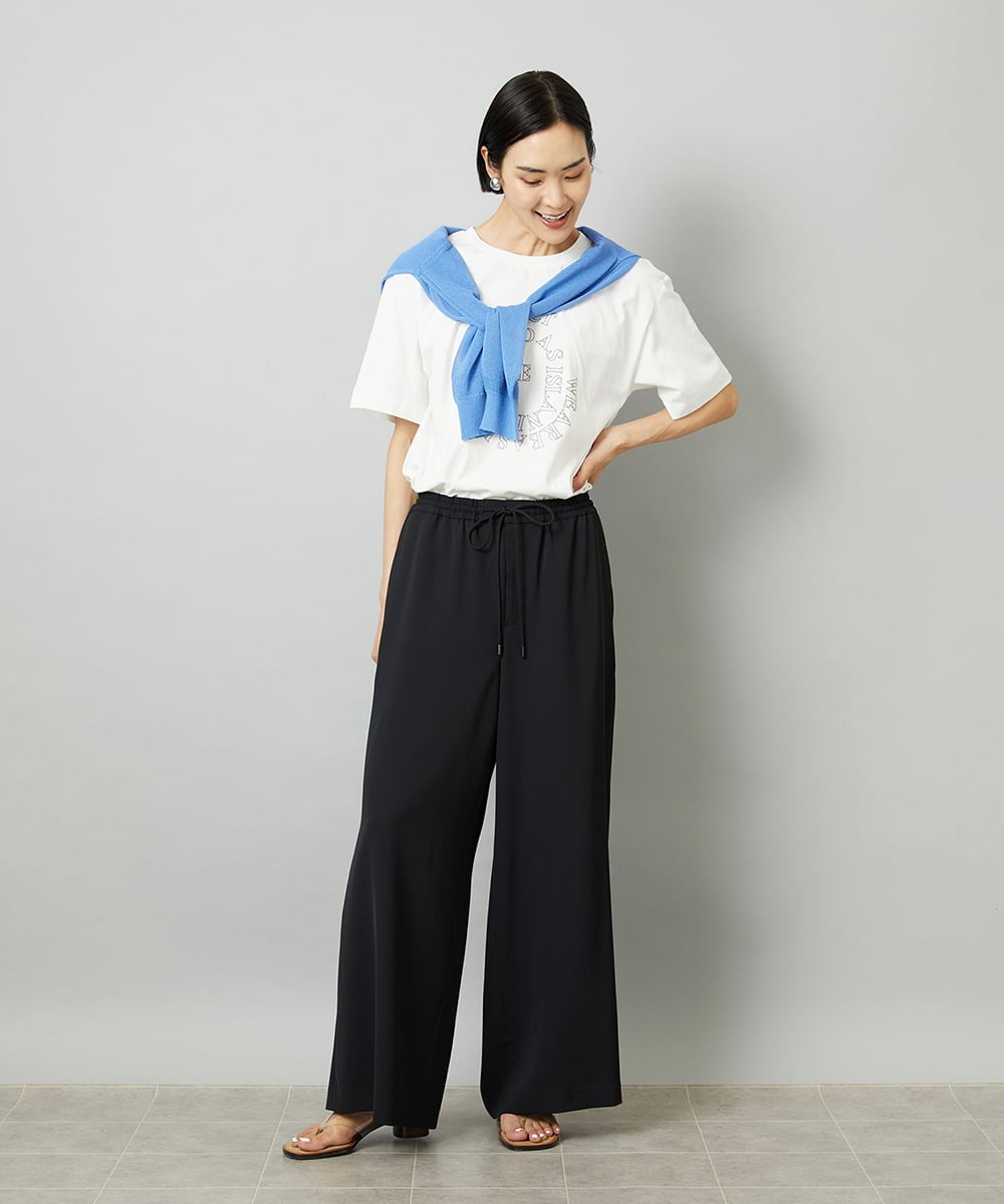F6KHE05130 MICHEL KLEIN(小さいサイズ)(メゾン ドゥ サンク) [小さいサイズ]透明箔プリントTシャツ ライトブルー