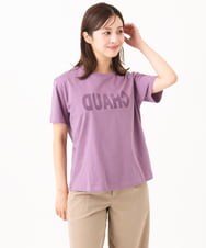 F6KJD20120 MICHEL KLEIN(小さいサイズ)(メゾン ドゥ サンク) 【小さいサイズ】フロッキーロゴTシャツ パープル