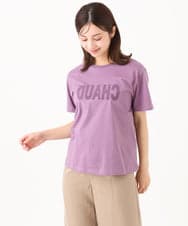 F6KJD20120 MICHEL KLEIN(小さいサイズ)(メゾン ドゥ サンク) 【小さいサイズ】フロッキーロゴTシャツ パープル