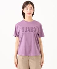 F6KJD20120 MICHEL KLEIN(小さいサイズ)(メゾン ドゥ サンク) 【小さいサイズ】フロッキーロゴTシャツ パープル