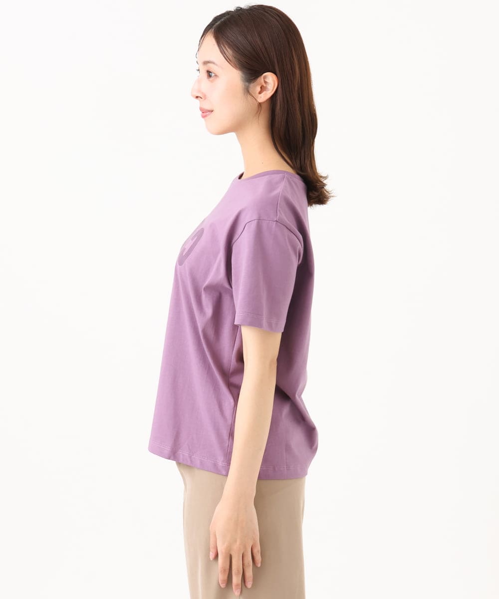 F6KJD20120 MICHEL KLEIN(小さいサイズ)(メゾン ドゥ サンク) 【小さいサイズ】フロッキーロゴTシャツ パープル