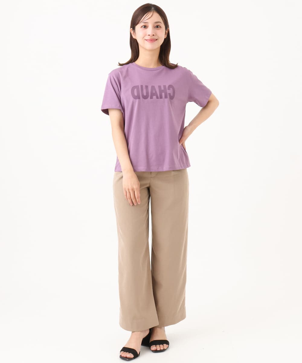 F6KJD20120 MICHEL KLEIN(小さいサイズ)(メゾン ドゥ サンク) 【小さいサイズ】フロッキーロゴTシャツ パープル