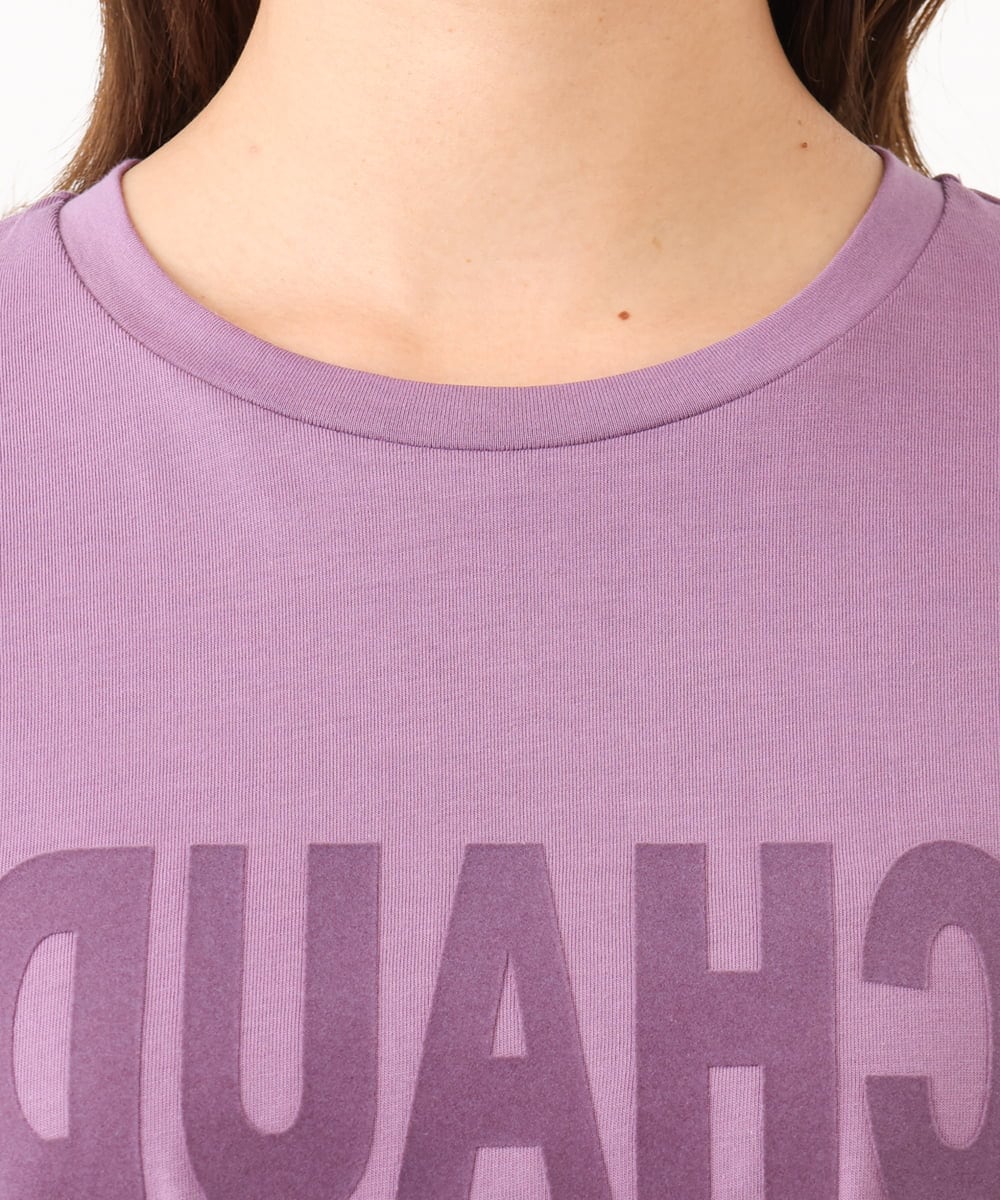 F6KJD20120 MICHEL KLEIN(小さいサイズ)(メゾン ドゥ サンク) 【小さいサイズ】フロッキーロゴTシャツ パープル