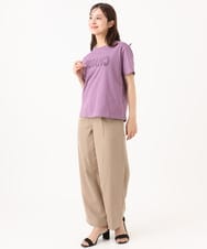 F6KJD20120 MICHEL KLEIN(小さいサイズ)(メゾン ドゥ サンク) 【小さいサイズ】フロッキーロゴTシャツ パープル