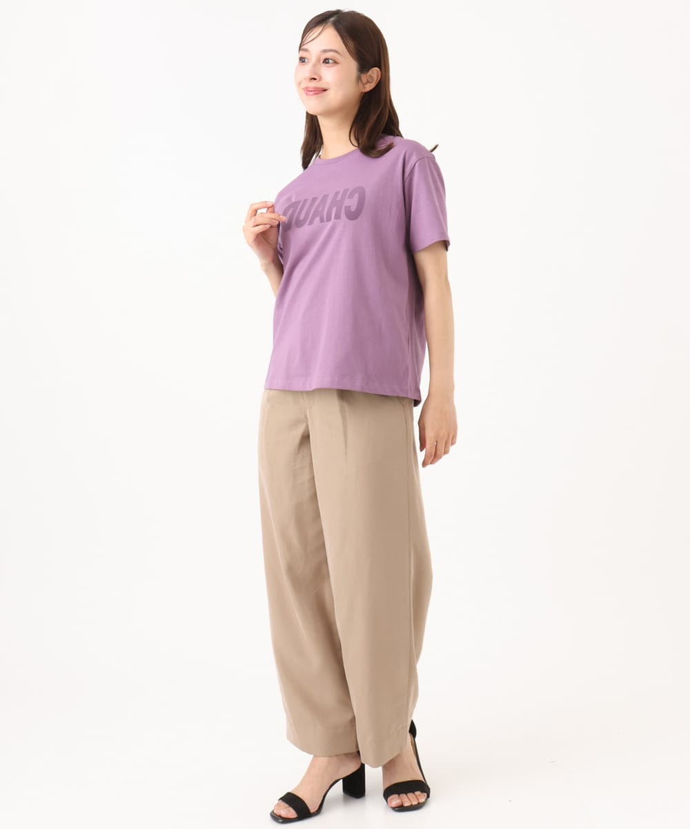 F6KJD20120 MICHEL KLEIN(小さいサイズ)(メゾン ドゥ サンク) 【小さいサイズ】フロッキーロゴTシャツ パープル