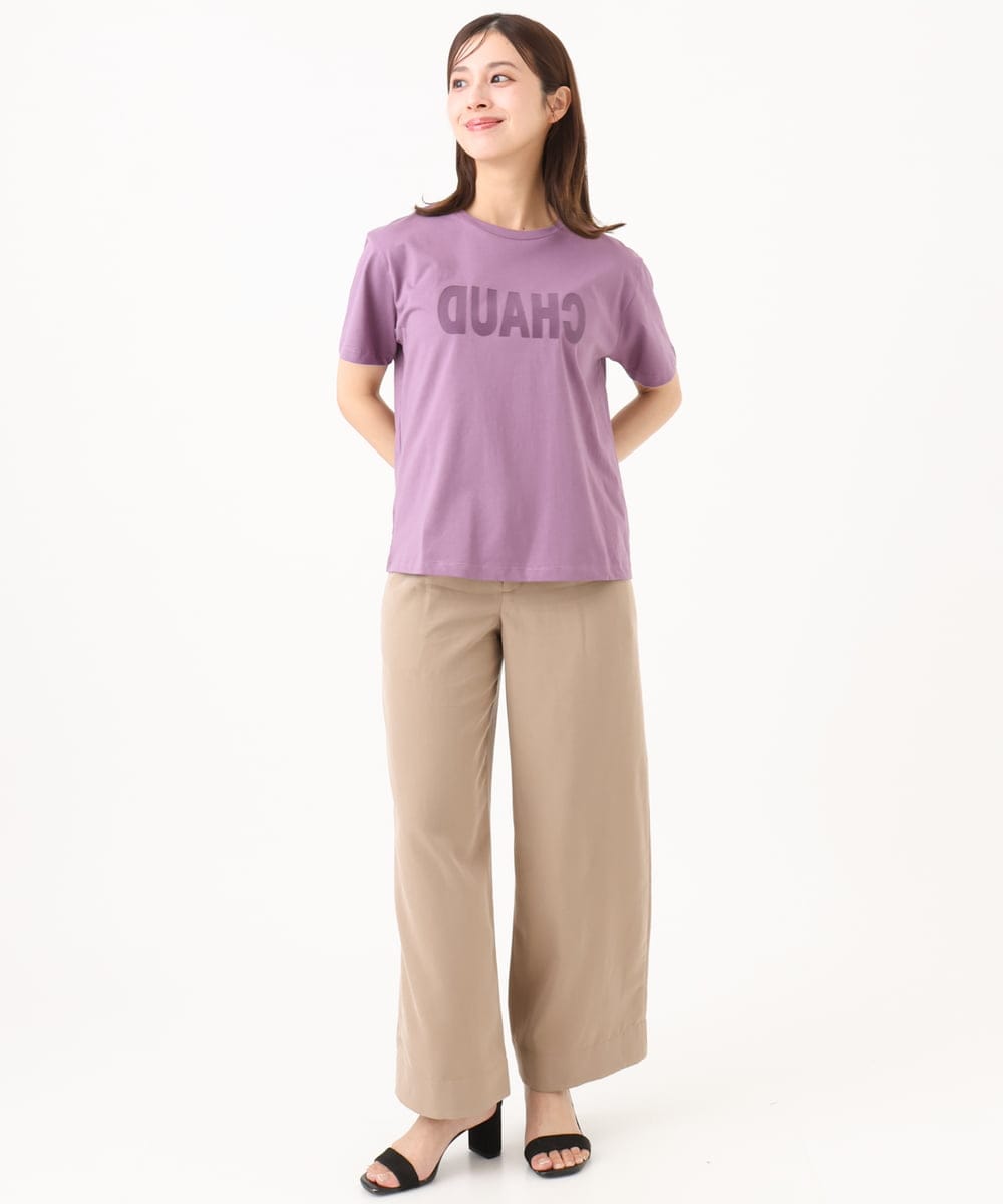 F6KJD20120 MICHEL KLEIN(小さいサイズ)(メゾン ドゥ サンク) 【小さいサイズ】フロッキーロゴTシャツ パープル