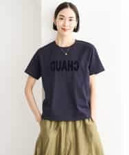 F6KJD20120 MICHEL KLEIN(小さいサイズ)(メゾン ドゥ サンク) 【小さいサイズ】フロッキーロゴTシャツ パープル