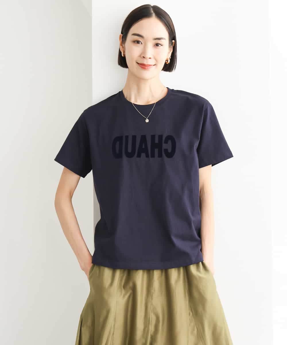 F6KJD20120 MICHEL KLEIN(小さいサイズ)(メゾン ドゥ サンク) 【小さいサイズ】フロッキーロゴTシャツ パープル