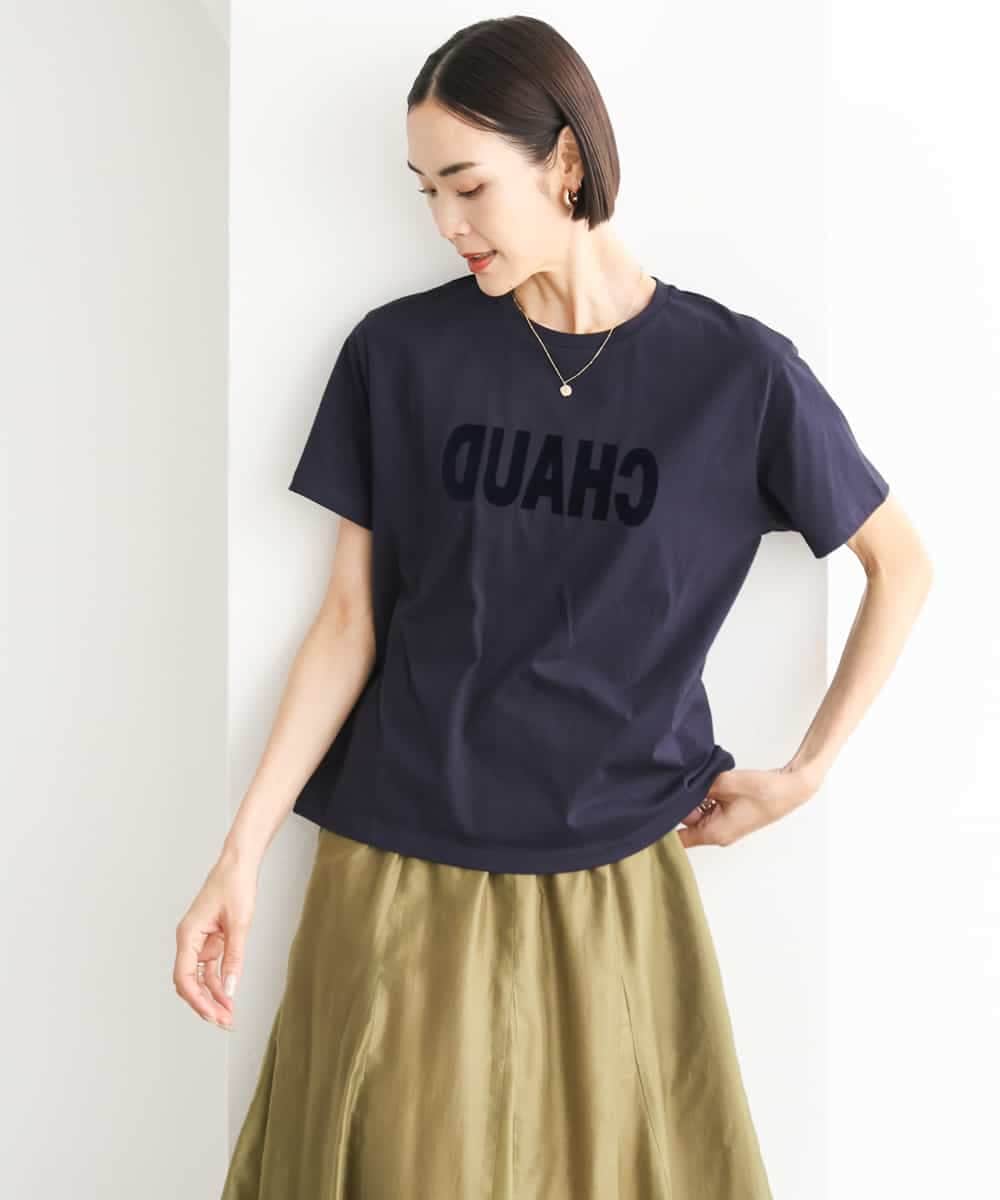 F6KJD20120 MICHEL KLEIN(小さいサイズ)(メゾン ドゥ サンク) 【小さいサイズ】フロッキーロゴTシャツ パープル
