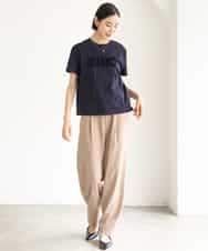 F6KJD20120 MICHEL KLEIN(小さいサイズ)(メゾン ドゥ サンク) 【小さいサイズ】フロッキーロゴTシャツ パープル