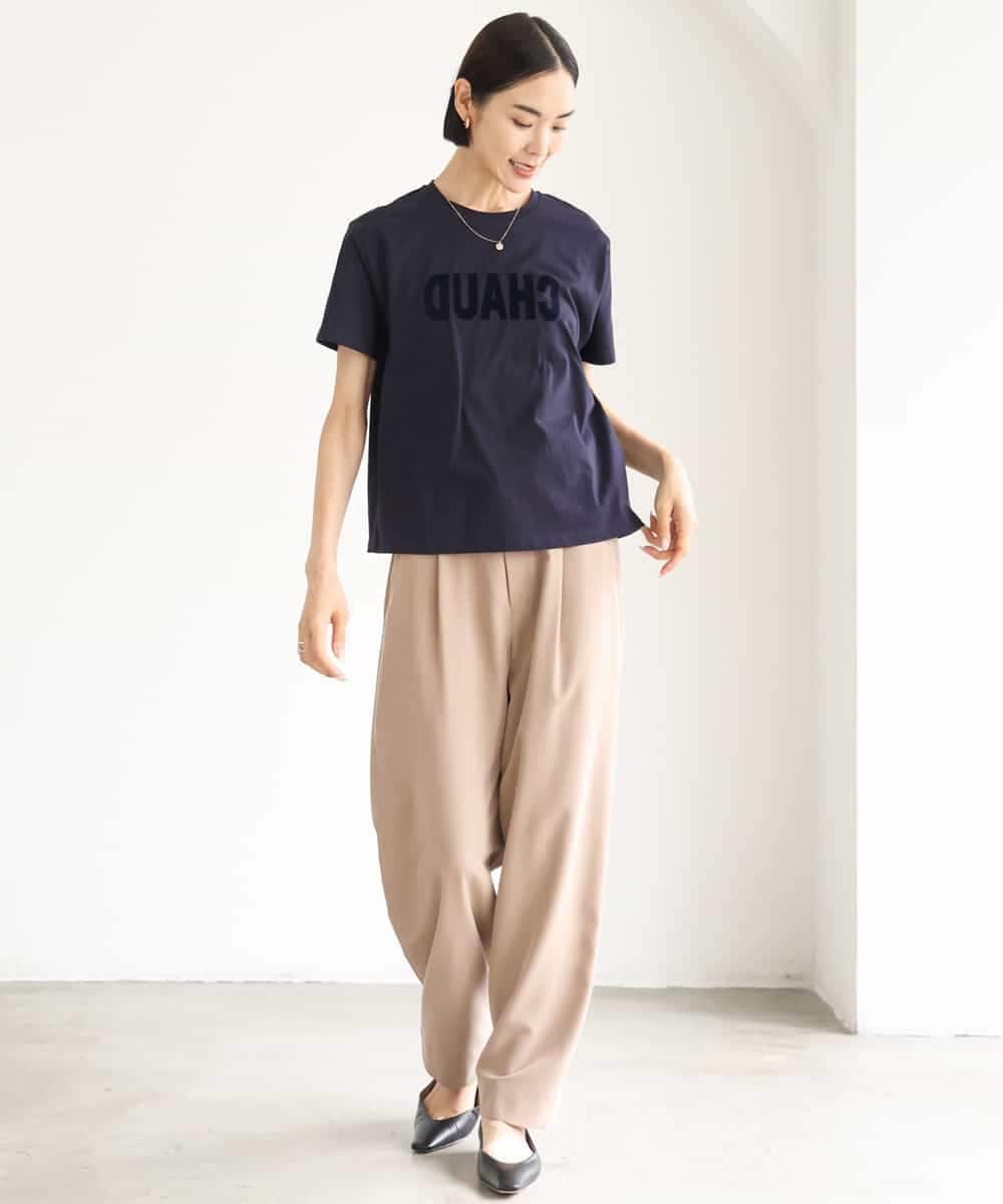 F6KJD20120 MICHEL KLEIN(小さいサイズ)(メゾン ドゥ サンク) 【小さいサイズ】フロッキーロゴTシャツ パープル